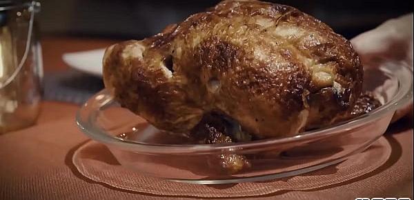  Bon Appétit! Mylf Juliett Russo serves nasty cum glazed chicken for dinner to herself and to her young stepson Jimmy Michaels!